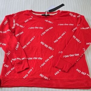 Jane And Delancey Red Festive Women's Sweater HOHOHO Size:Small